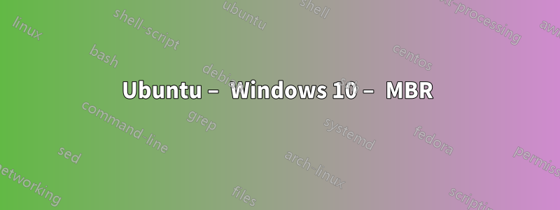 Ubuntu – Windows 10 – MBR