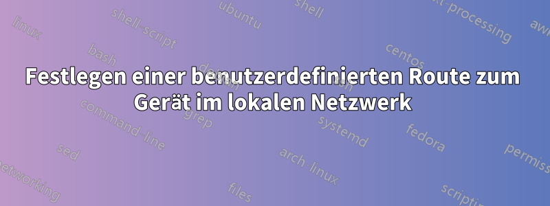 Festlegen einer benutzerdefinierten Route zum Gerät im lokalen Netzwerk