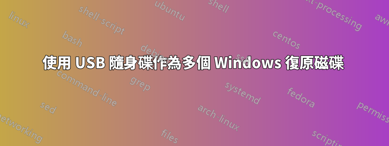 使用 USB 隨身碟作為多個 Windows 復原磁碟