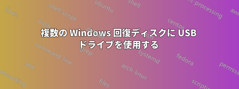 複数の Windows 回復ディスクに USB ドライブを使用する