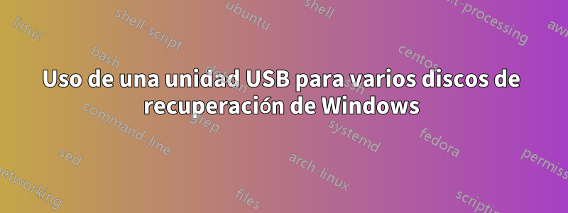 Uso de una unidad USB para varios discos de recuperación de Windows