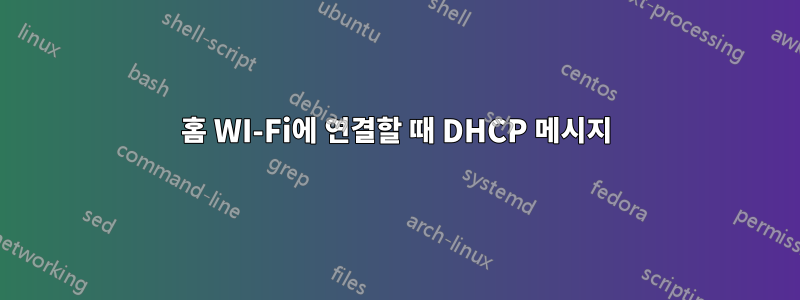 홈 WI-Fi에 연결할 때 DHCP 메시지