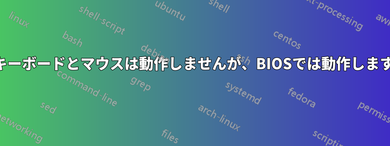 キーボードとマウスは動作しませんが、BIOSでは動作します