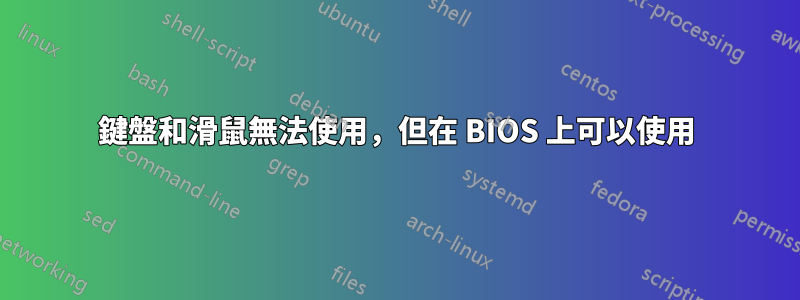 鍵盤和滑鼠無法使用，但在 BIOS 上可以使用