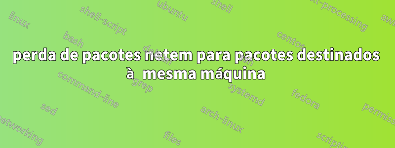 perda de pacotes netem para pacotes destinados à mesma máquina