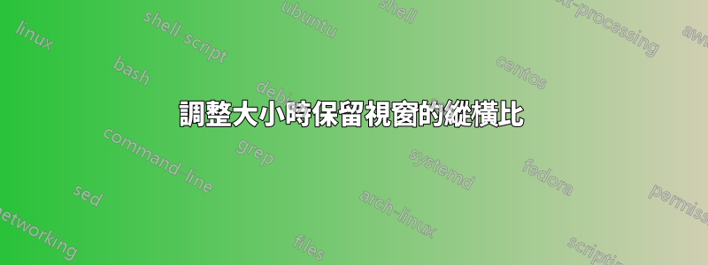 調整大小時保留視窗的縱橫比