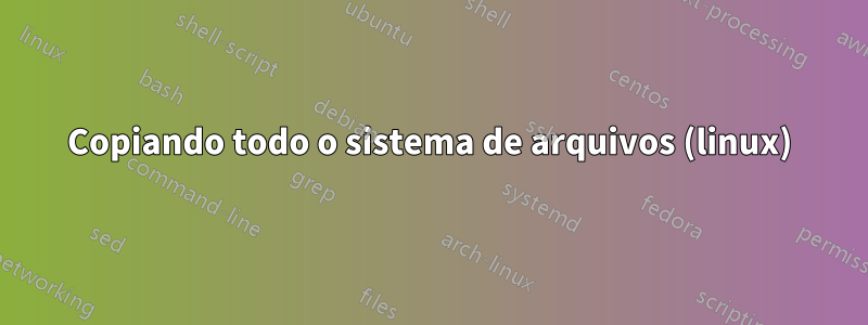 Copiando todo o sistema de arquivos (linux)