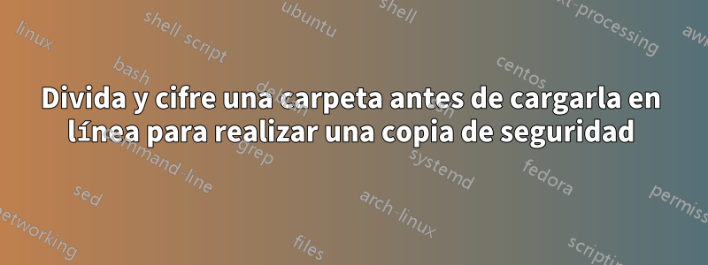 Divida y cifre una carpeta antes de cargarla en línea para realizar una copia de seguridad