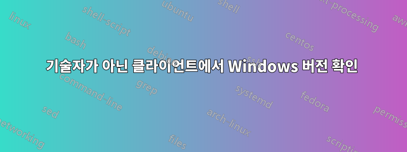 기술자가 아닌 클라이언트에서 Windows 버전 확인