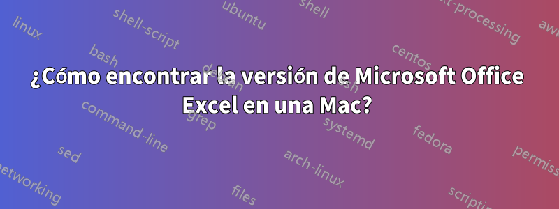 ¿Cómo encontrar la versión de Microsoft Office Excel en una Mac?