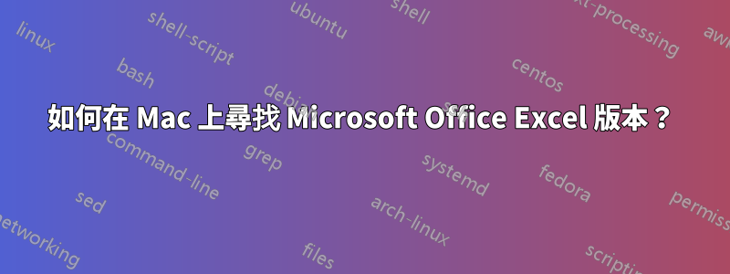 如何在 Mac 上尋找 Microsoft Office Excel 版本？