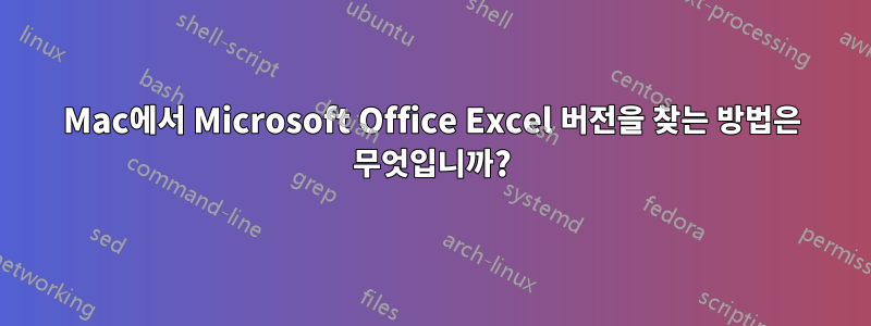 Mac에서 Microsoft Office Excel 버전을 찾는 방법은 무엇입니까?