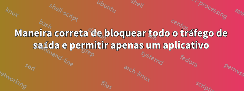 Maneira correta de bloquear todo o tráfego de saída e permitir apenas um aplicativo