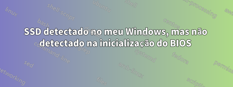 SSD detectado no meu Windows, mas não detectado na inicialização do BIOS