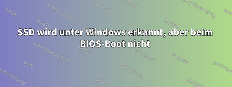 SSD wird unter Windows erkannt, aber beim BIOS-Boot nicht