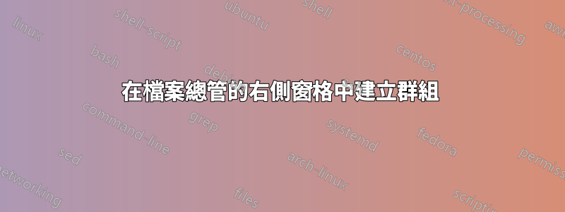 在檔案總管的右側窗格中建立群組