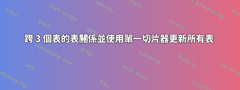 跨 3 個表的表關係並使用單一切片器更新所有表