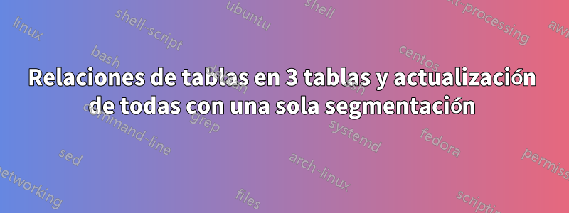 Relaciones de tablas en 3 tablas y actualización de todas con una sola segmentación