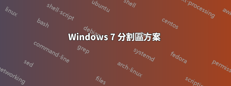 Windows 7 分割區方案