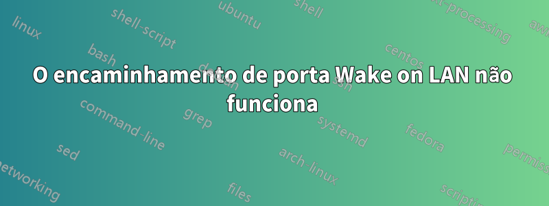 O encaminhamento de porta Wake on LAN não funciona