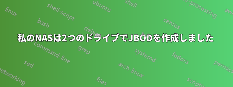 私のNASは2つのドライブでJBODを作成しました