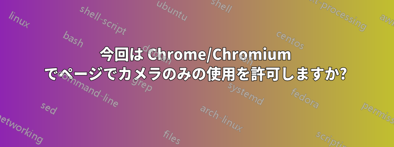 今回は Chrome/Chromium でページでカメラのみの使用を許可しますか?