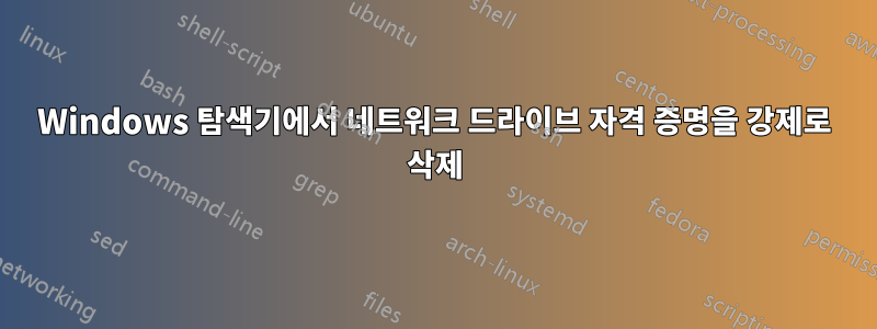 Windows 탐색기에서 네트워크 드라이브 자격 증명을 강제로 삭제