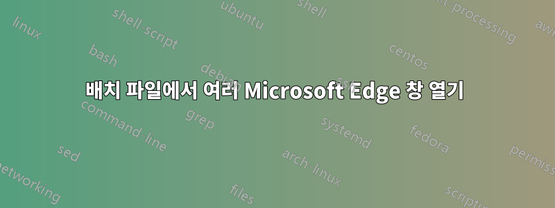 배치 파일에서 여러 Microsoft Edge 창 열기