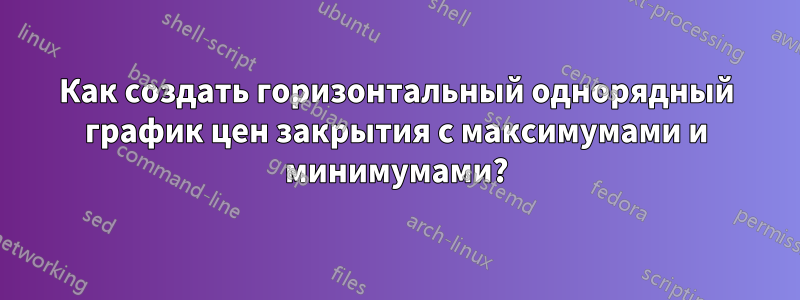 Как создать горизонтальный однорядный график цен закрытия с максимумами и минимумами?