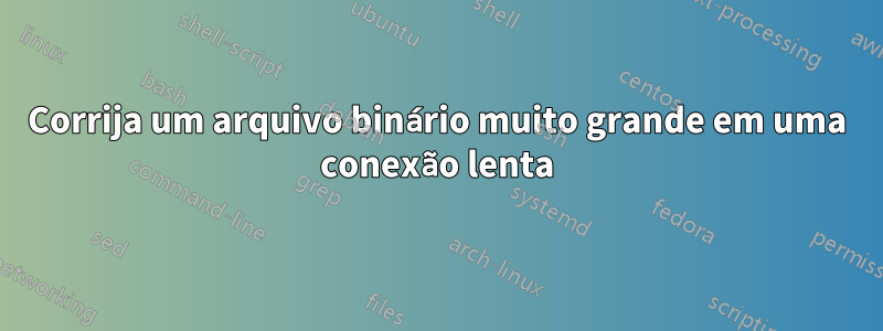 Corrija um arquivo binário muito grande em uma conexão lenta