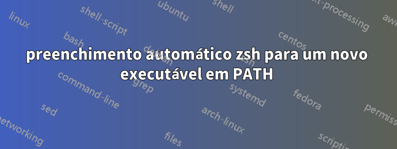 preenchimento automático zsh para um novo executável em PATH