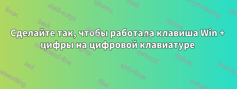 Сделайте так, чтобы работала клавиша Win + цифры на цифровой клавиатуре