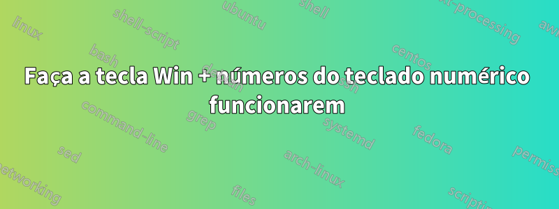 Faça a tecla Win + números do teclado numérico funcionarem