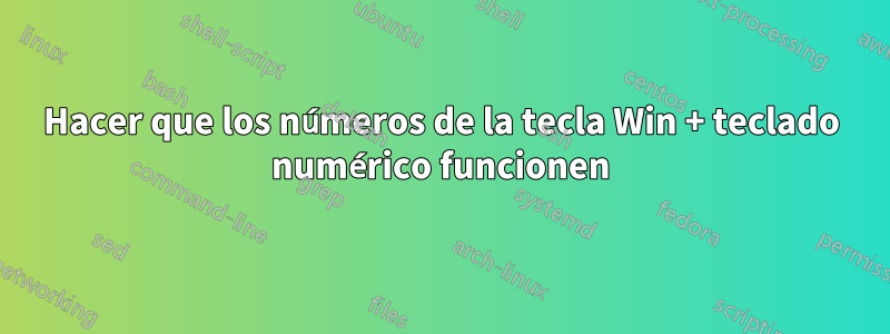 Hacer que los números de la tecla Win + teclado numérico funcionen