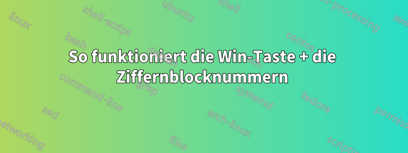 So funktioniert die Win-Taste + die Ziffernblocknummern