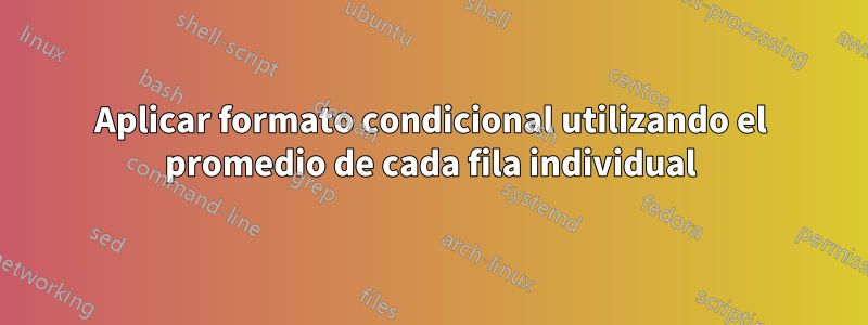 Aplicar formato condicional utilizando el promedio de cada fila individual