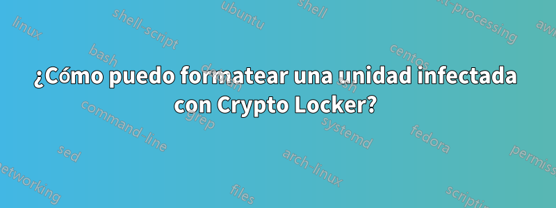 ¿Cómo puedo formatear una unidad infectada con Crypto Locker?