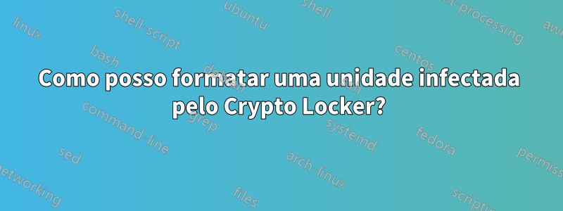 Como posso formatar uma unidade infectada pelo Crypto Locker?