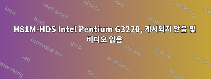 H81M-HDS Intel Pentium G3220, 게시되지 않음 및 비디오 없음