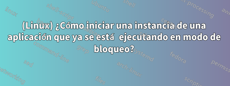 (Linux) ¿Cómo iniciar una instancia de una aplicación que ya se está ejecutando en modo de bloqueo?