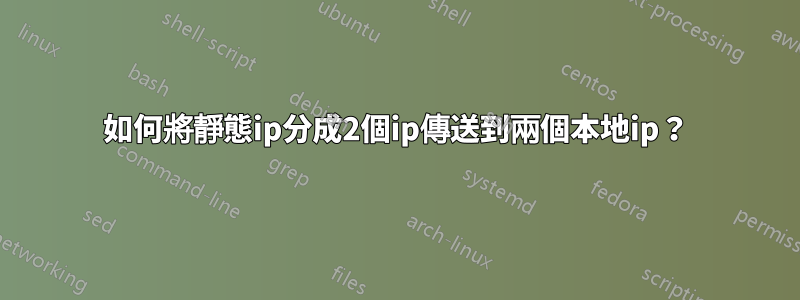 如何將靜態ip分成2個ip傳送到兩個本地ip？