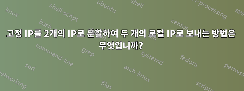고정 IP를 2개의 IP로 분할하여 두 개의 로컬 IP로 보내는 방법은 무엇입니까?