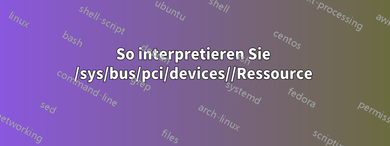 So interpretieren Sie /sys/bus/pci/devices//Ressource