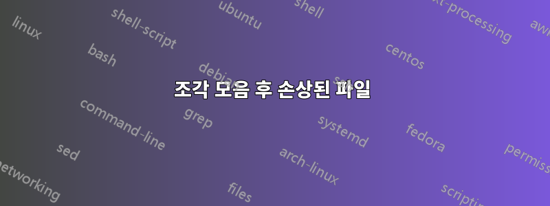 조각 모음 후 손상된 파일