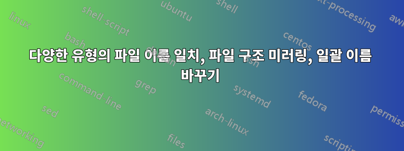 다양한 유형의 파일 이름 일치, 파일 구조 미러링, 일괄 이름 바꾸기