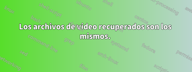 Los archivos de video recuperados son los mismos.
