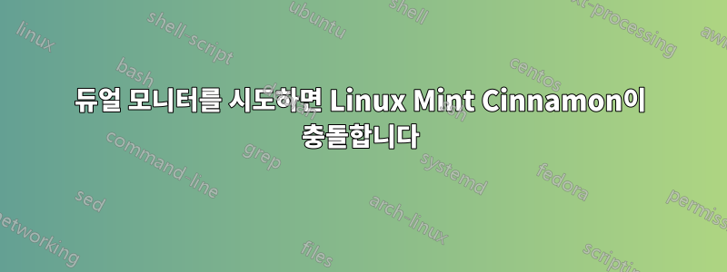 듀얼 모니터를 시도하면 Linux Mint Cinnamon이 충돌합니다