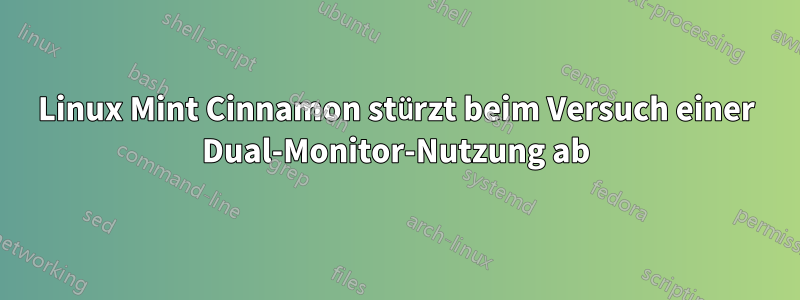 Linux Mint Cinnamon stürzt beim Versuch einer Dual-Monitor-Nutzung ab