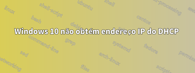 Windows 10 não obtém endereço IP do DHCP