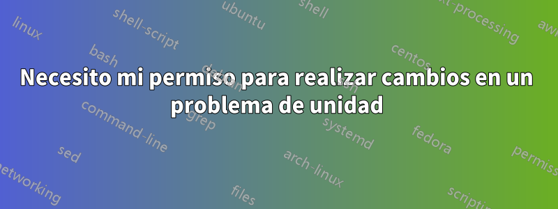 Necesito mi permiso para realizar cambios en un problema de unidad